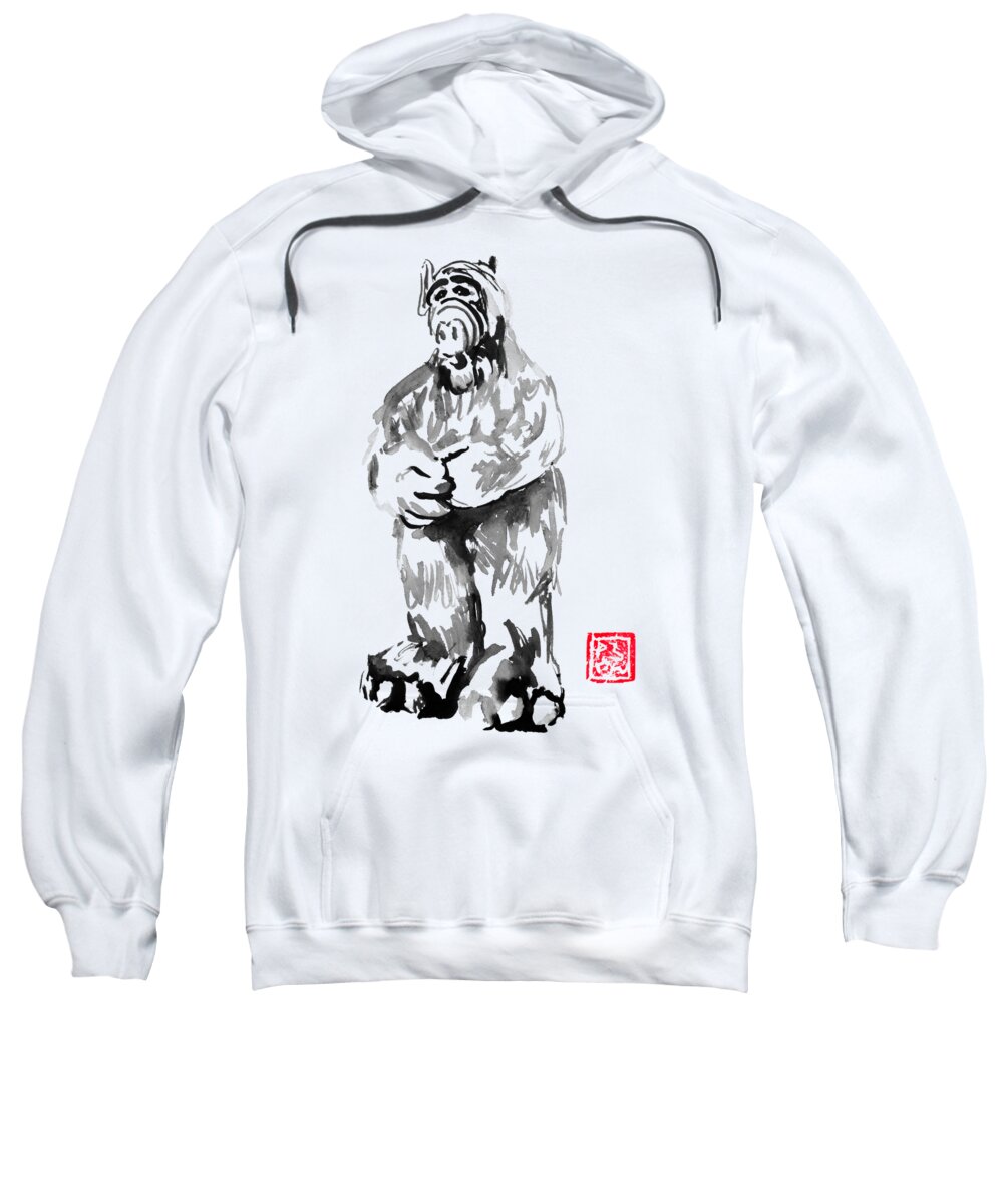 Alf Sweatshirt featuring the painting Alf In Foot by Pechane Sumie