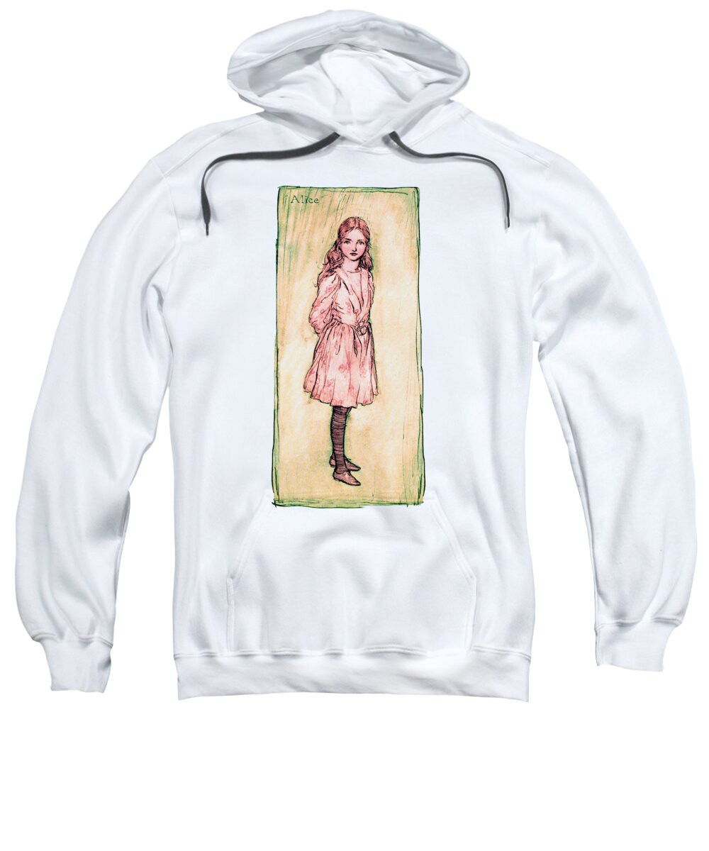 Alice Sweatshirt featuring the digital art Alice in Wonderland Sketch by Madame Memento