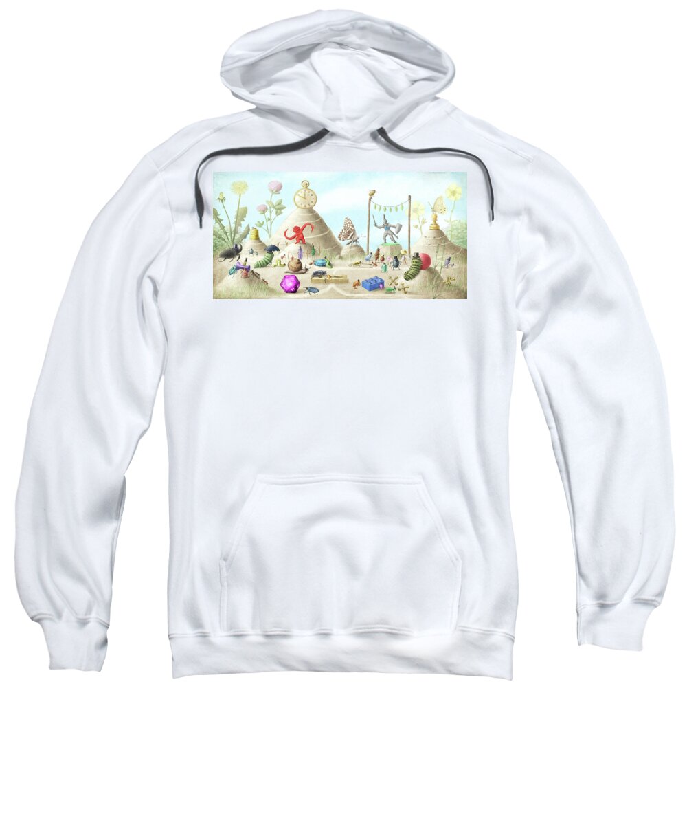 Garden Sweatshirt featuring the drawing All the Many Wonders by Eric Fan