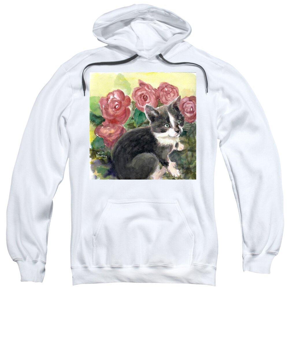 Kitten Sweatshirt featuring the painting Anissa by Mimi Boothby