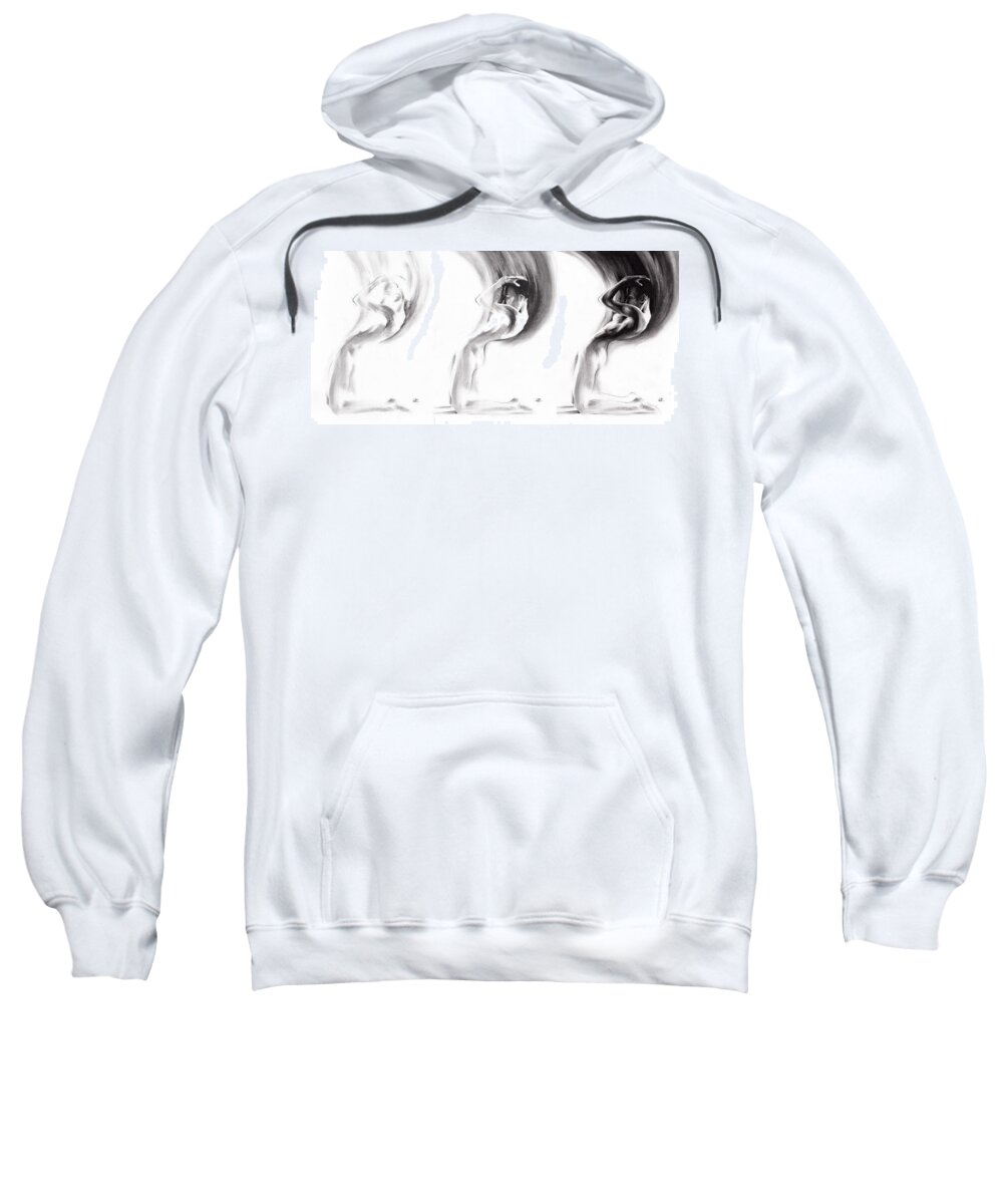Empathy Sweatshirt featuring the drawing Emergent 1b by Paul Davenport