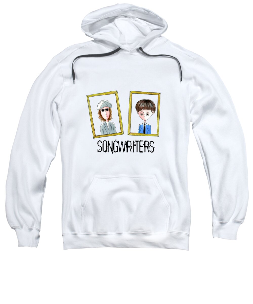 Beatles Sweatshirt featuring the painting Songwriters by Andrew Hitchen