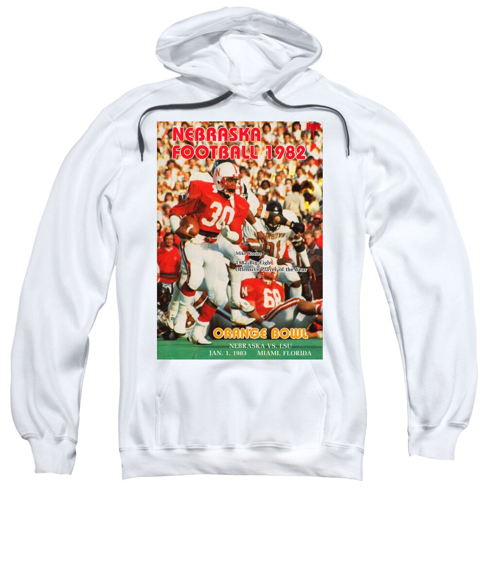 Nebraska Sweatshirt featuring the mixed media 1982 Nebraska Football by Row One Brand