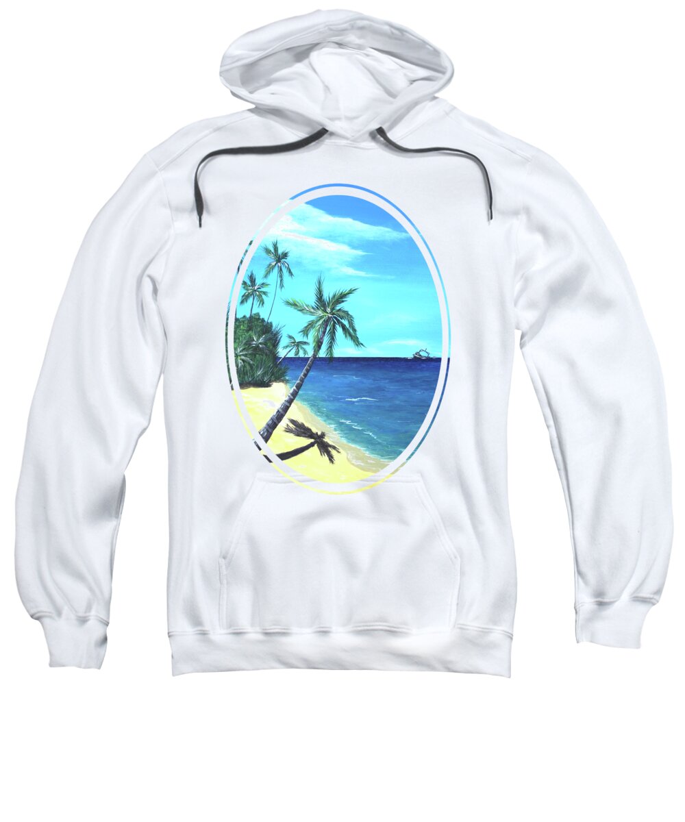Shore Sweatshirt featuring the painting Ocean View - part one by Anastasiya Malakhova