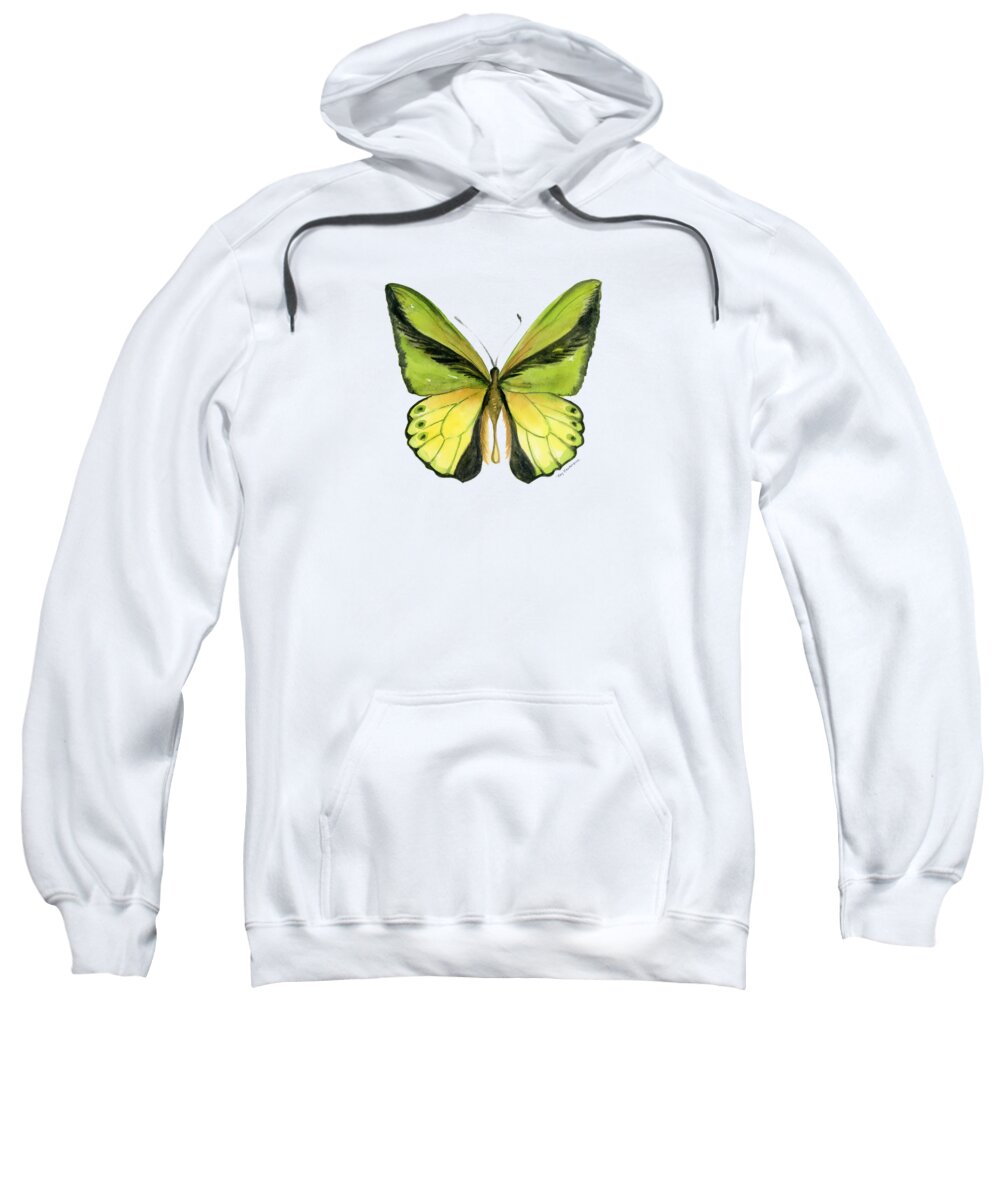 Goliath Butterfly Sweatshirt featuring the painting 8 Goliath Birdwing Butterfly by Amy Kirkpatrick