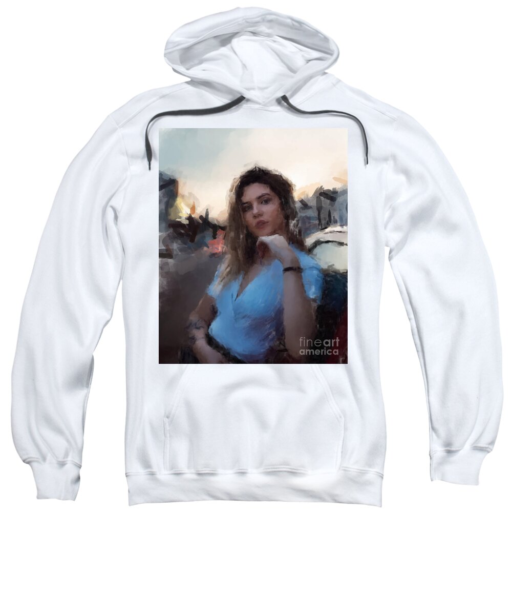  Sweatshirt featuring the painting Attitude GNA by Gary Arnold