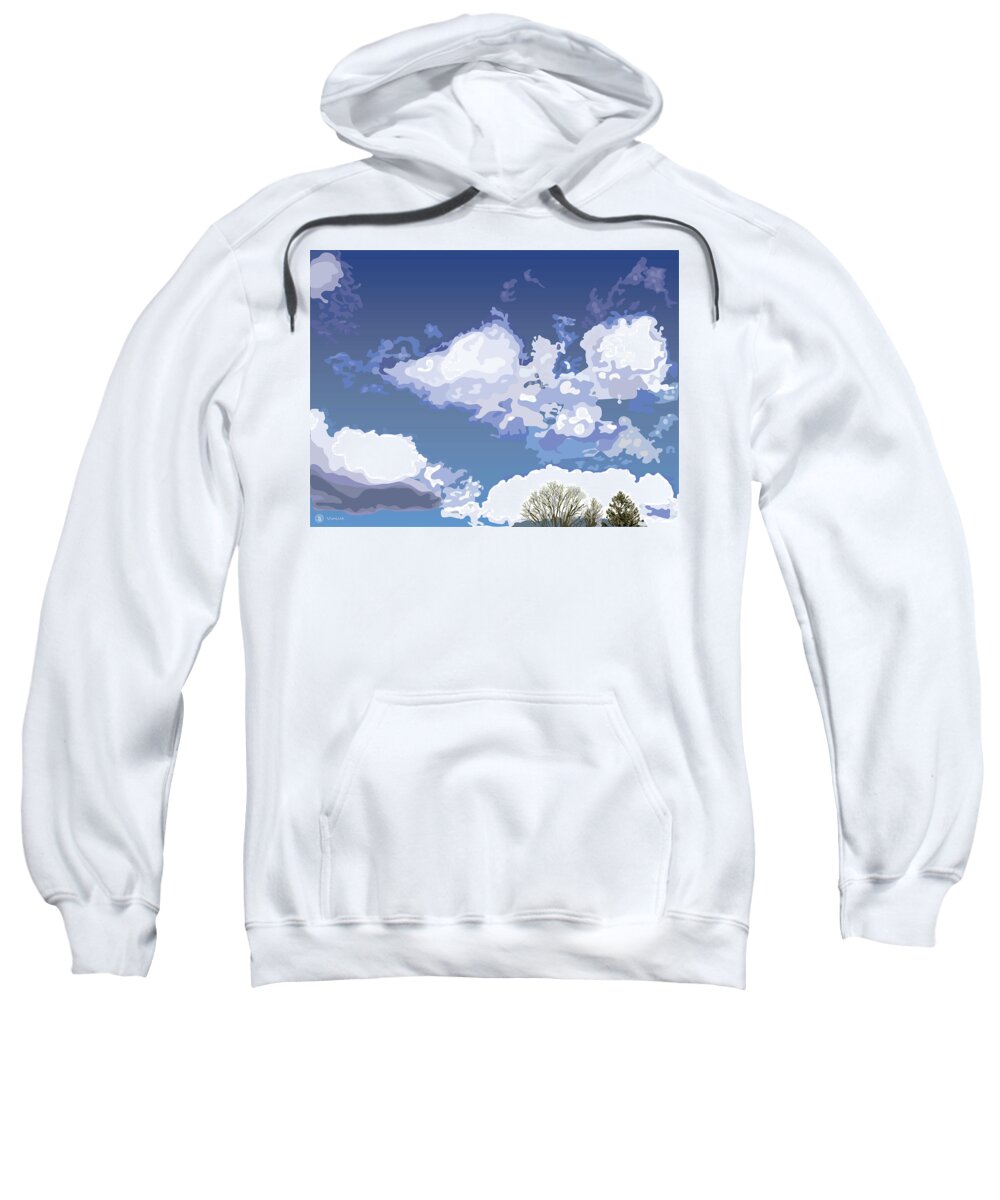  Sweatshirt featuring the painting Big blue sky by Susan Spangler
