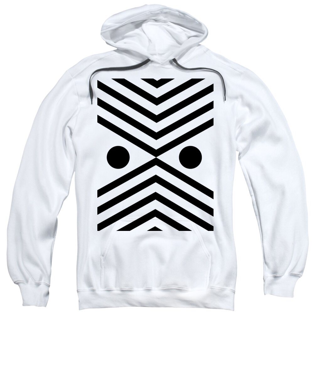 Abstract Sweatshirt featuring the mixed media Black And White Minimalist Abstract Geometric Art by Modern Abstract