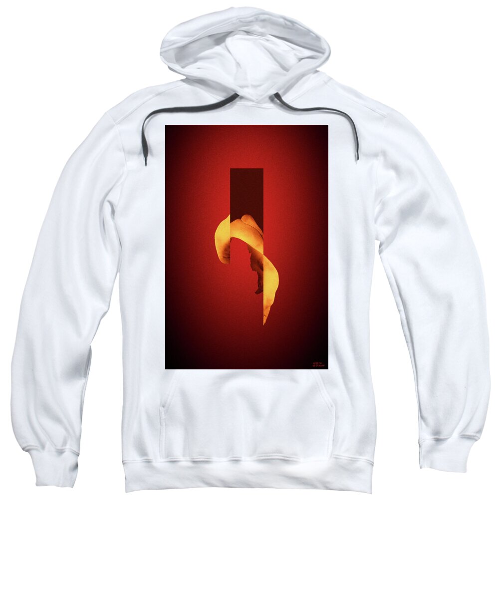 Abstract Sweatshirt featuring the photograph Bone Flare - Surreal Abstract Elephant Bone Collage With Rectangle by Joseph Westrupp