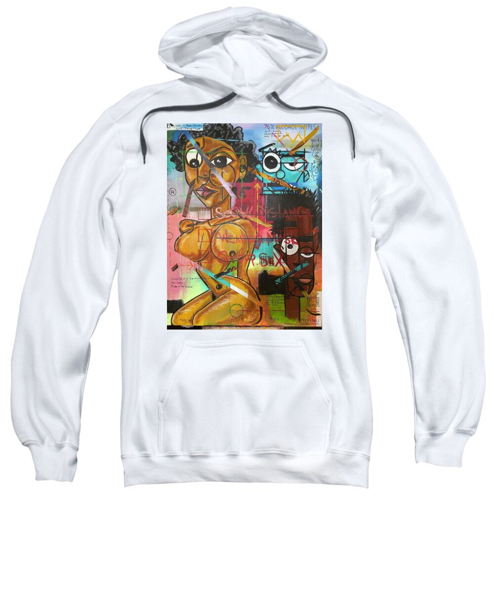 Abstract Expressionism Sweatshirt featuring the mixed media Brave New World by Julius Hannah