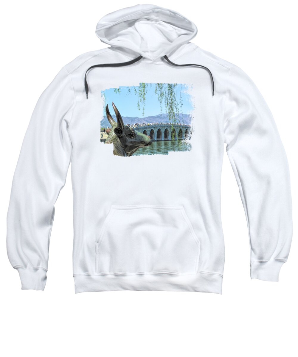 Bridge Sweatshirt featuring the photograph Bull and Seventeen Arches Bridge by Elisabeth Lucas