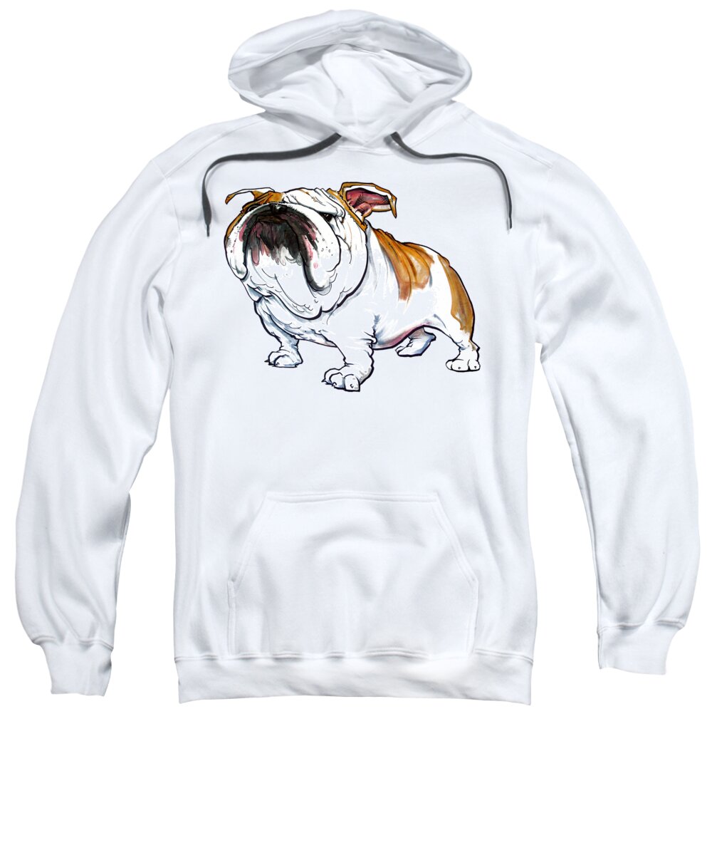 Bulldog Sweatshirt featuring the drawing Bulldog Caricature by John LaFree