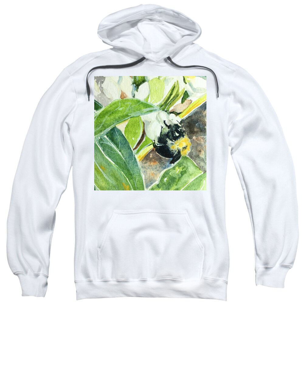 Bumblebee Sweatshirt featuring the painting Bumblebee by Kellie Chasse