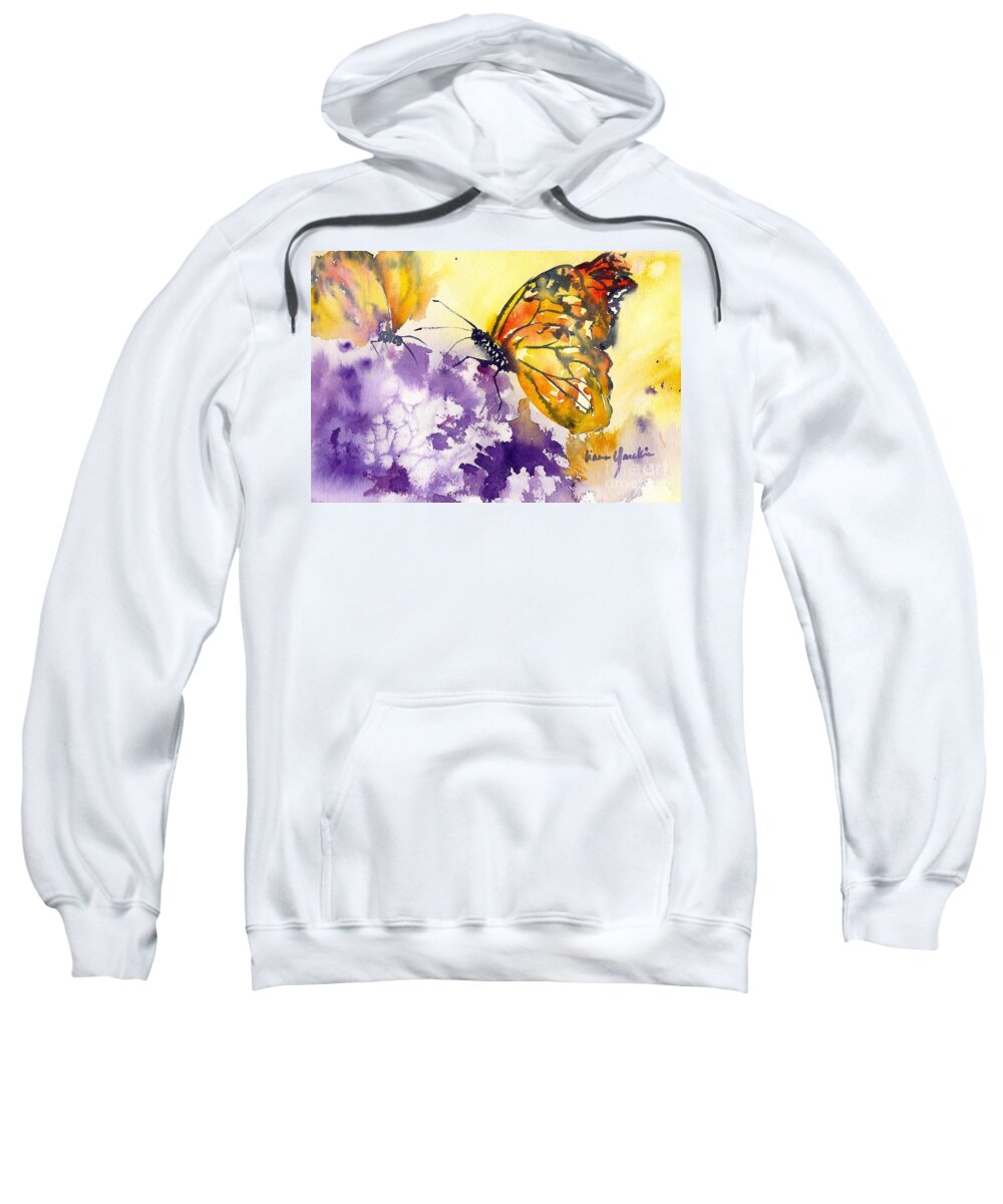 Butterfly Sweatshirt featuring the painting Butterflies II by Liana Yarckin