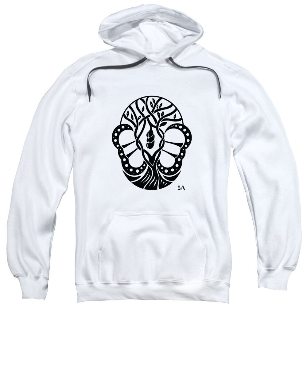 Black And White Sweatshirt featuring the digital art Butterfly by Silvio Ary Cavalcante