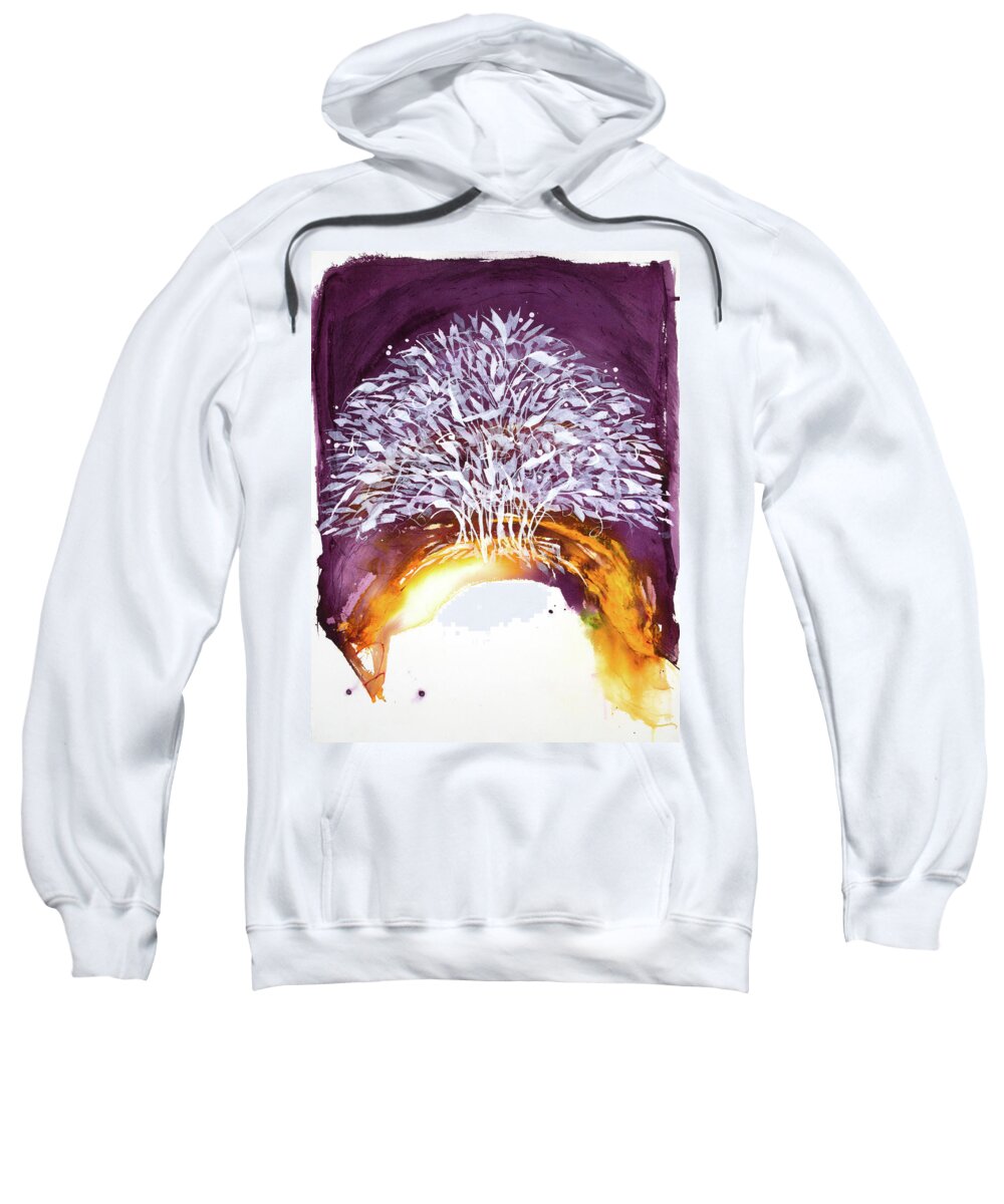 Watercolour Sweatshirt featuring the painting Calm Comfort two by Petra Rau