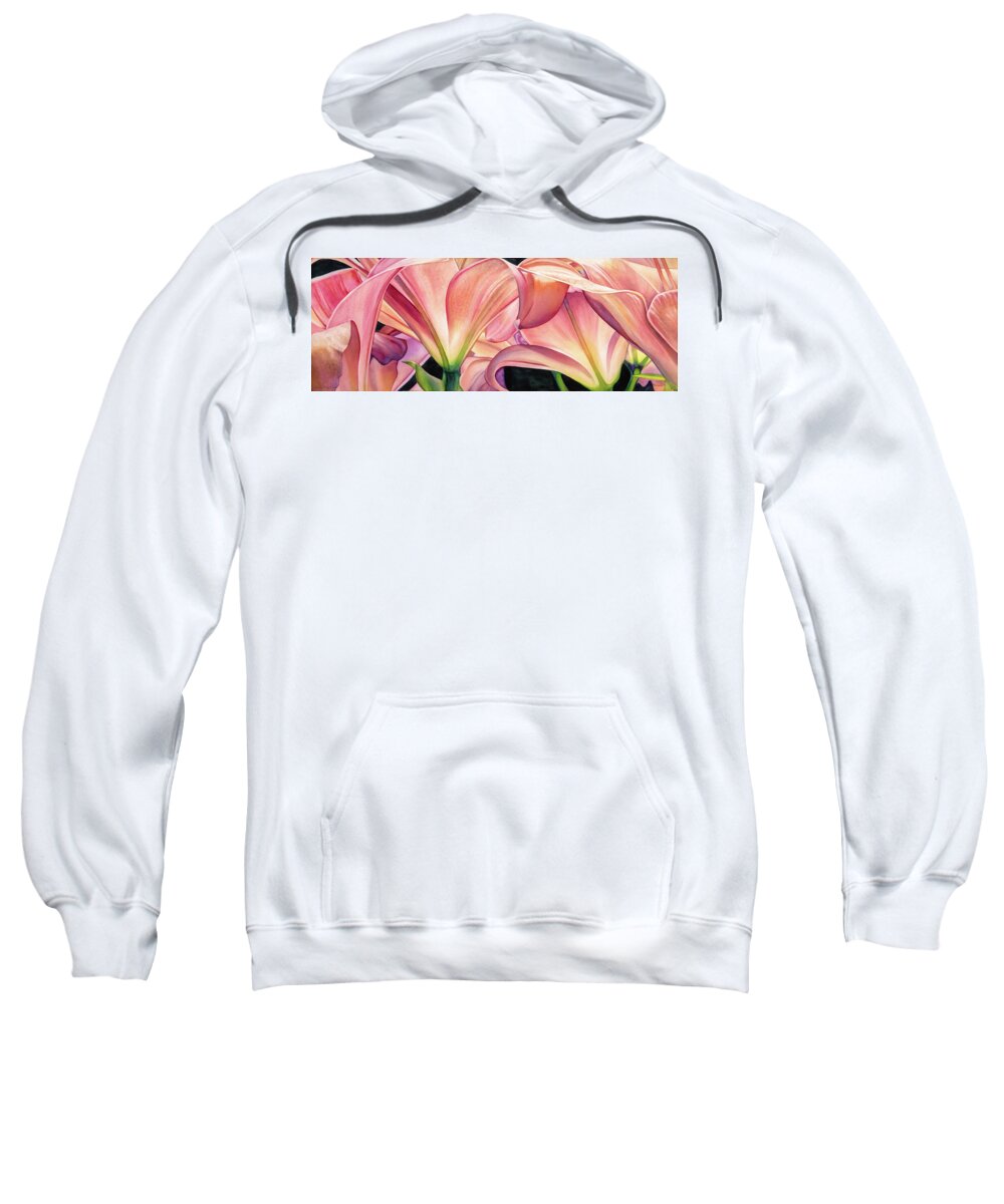Lilies Sweatshirt featuring the painting Canopy by Sandy Haight