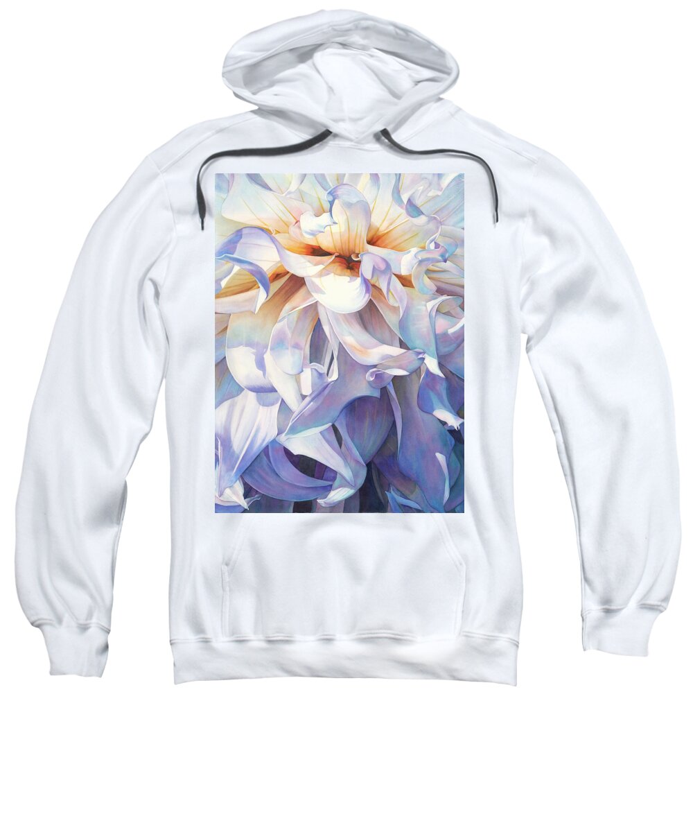 Dahlia Sweatshirt featuring the painting CascadeDance by Sandy Haight