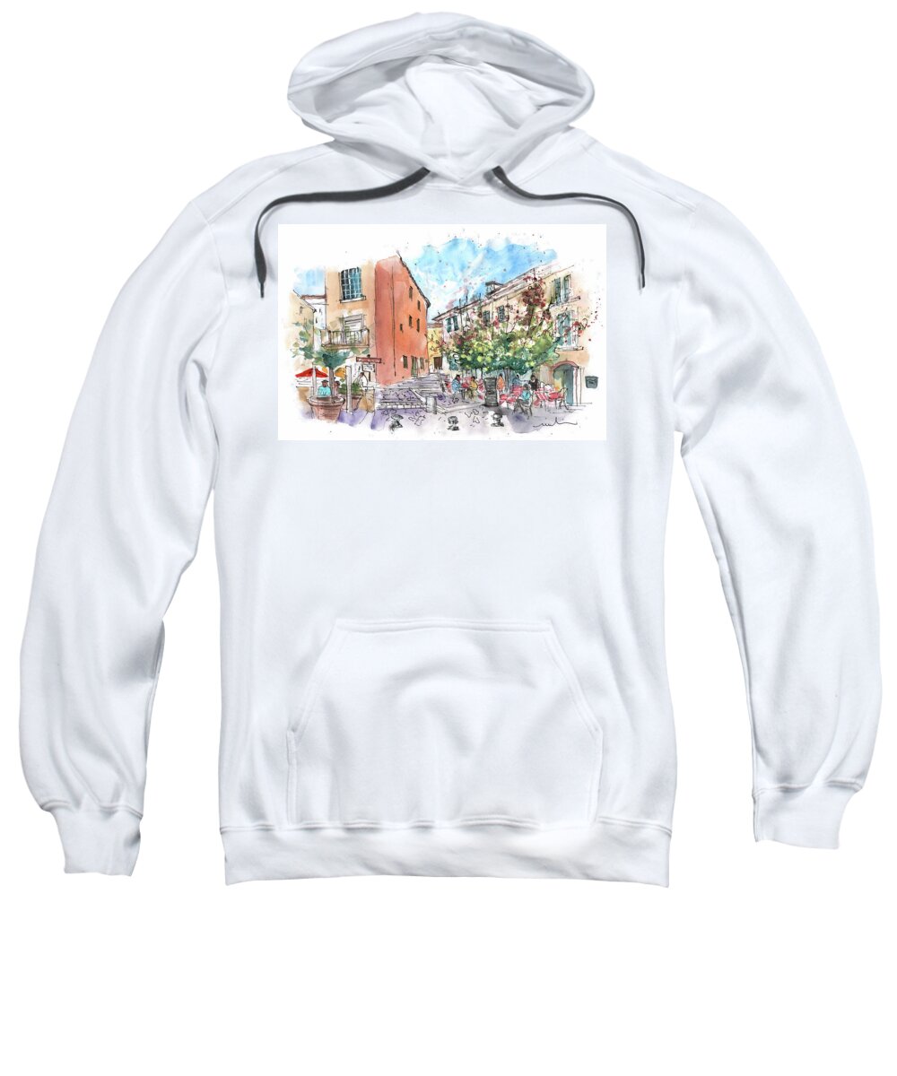 France Sweatshirt featuring the painting Cassis By Marseille 03 by Miki De Goodaboom