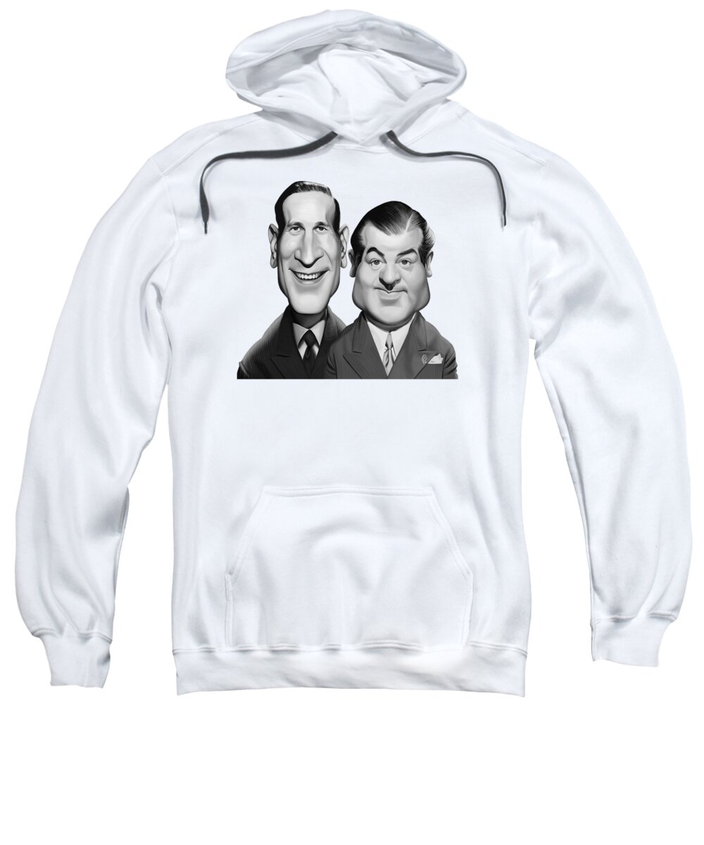 Illustration Sweatshirt featuring the digital art Celebrity Sunday - Abbott and Costello by Rob Snow