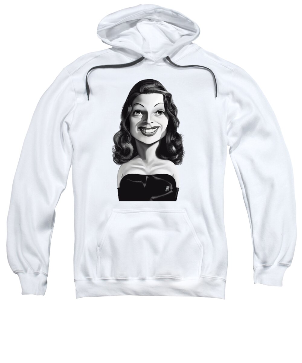 Illustration Sweatshirt featuring the digital art Celebrity Sunday - Rita Hayworth by Rob Snow