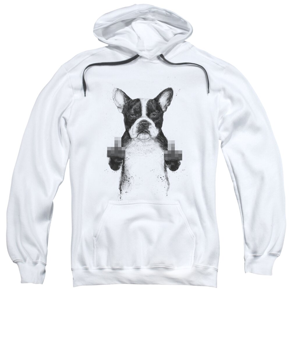 Dog Sweatshirt featuring the mixed media Censored dog by Balazs Solti