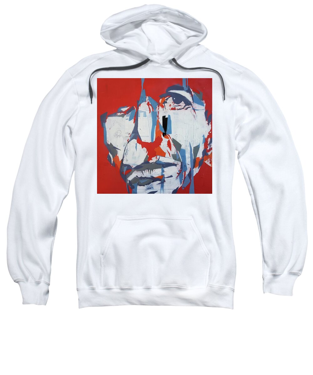 Leonard Cohen Sweatshirt featuring the painting Cohen by Paul Lovering