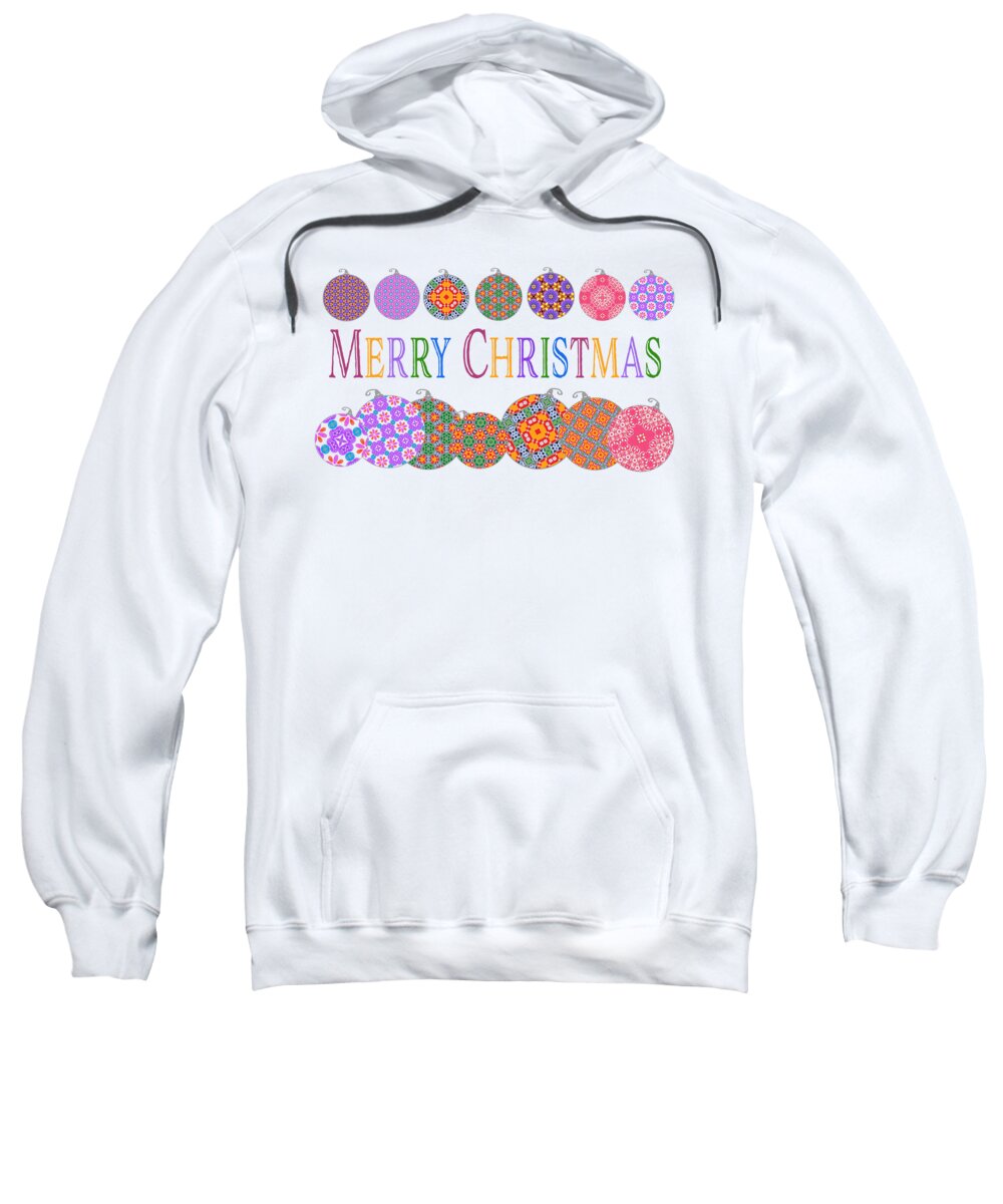 Christmas Card Sweatshirt featuring the digital art Colorful Merry Christmas by Marianne Campolongo
