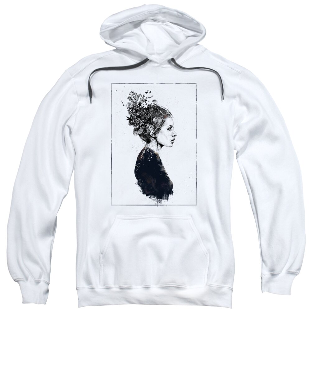 Girl Sweatshirt featuring the painting Coming home by Balazs Solti