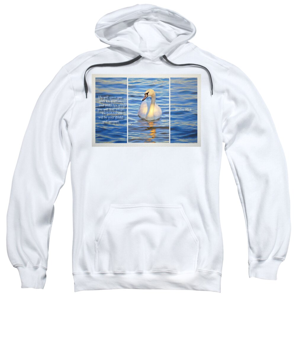 Swan Sweatshirt featuring the photograph Covering You With His Feathers by Ola Allen