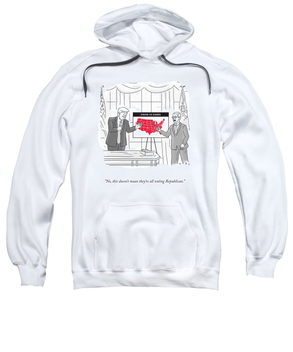No Sweatshirt featuring the drawing COVID Red by Kim Warp