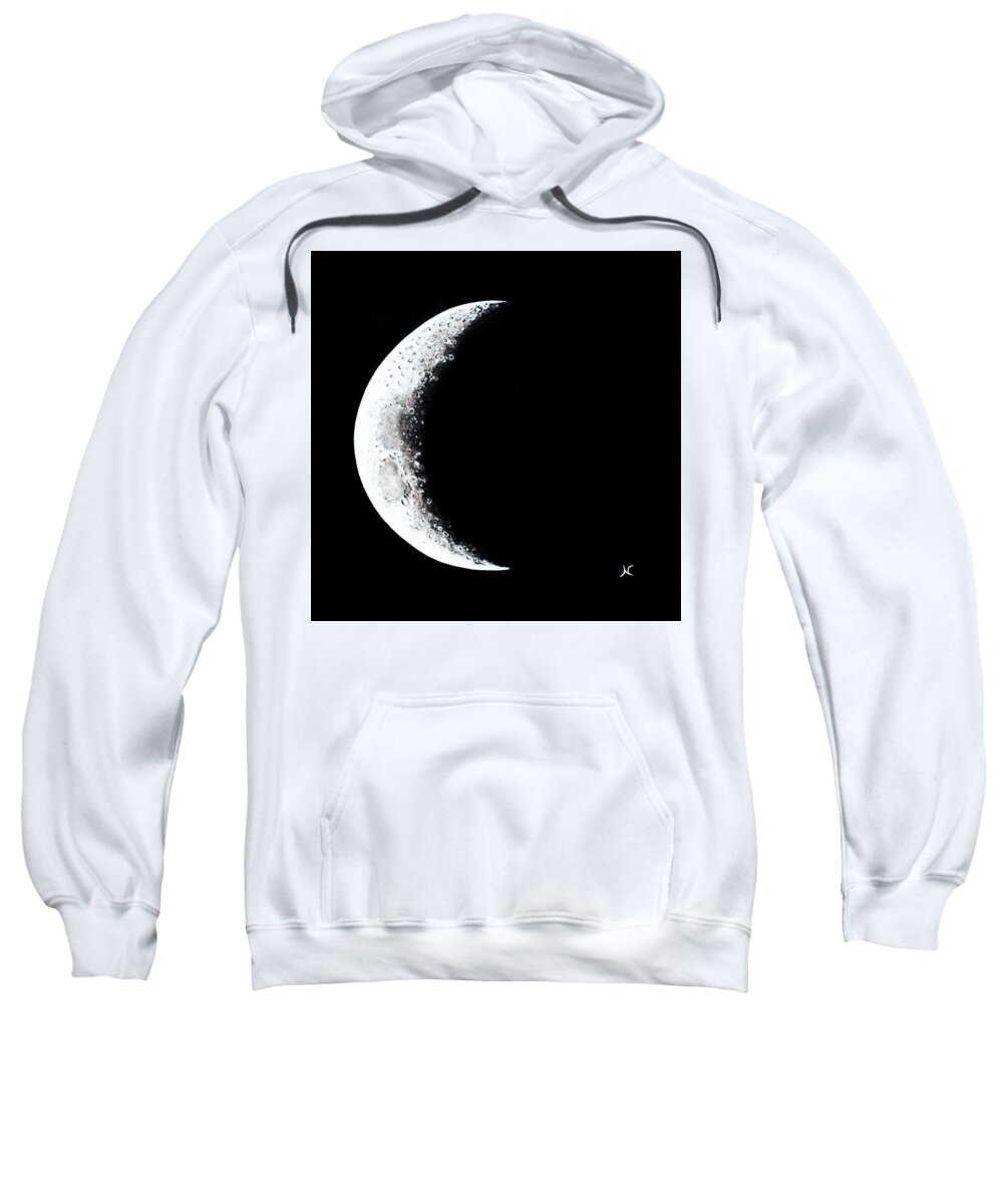 Cosmic Art Sweatshirt featuring the painting Cresent moon 2 by Neslihan Ergul Colley
