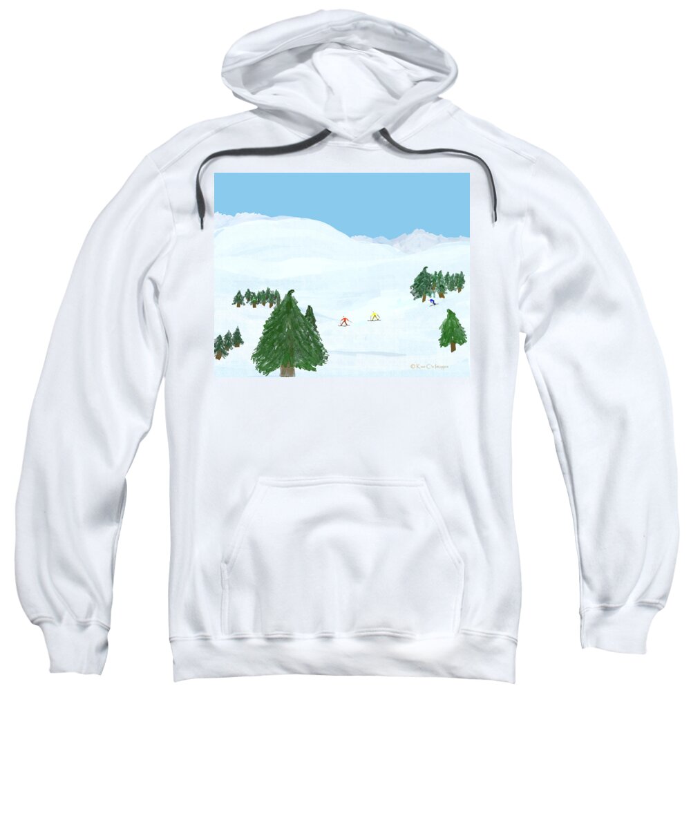 Wintertime Sweatshirt featuring the digital art Cross Country by Kae Cheatham