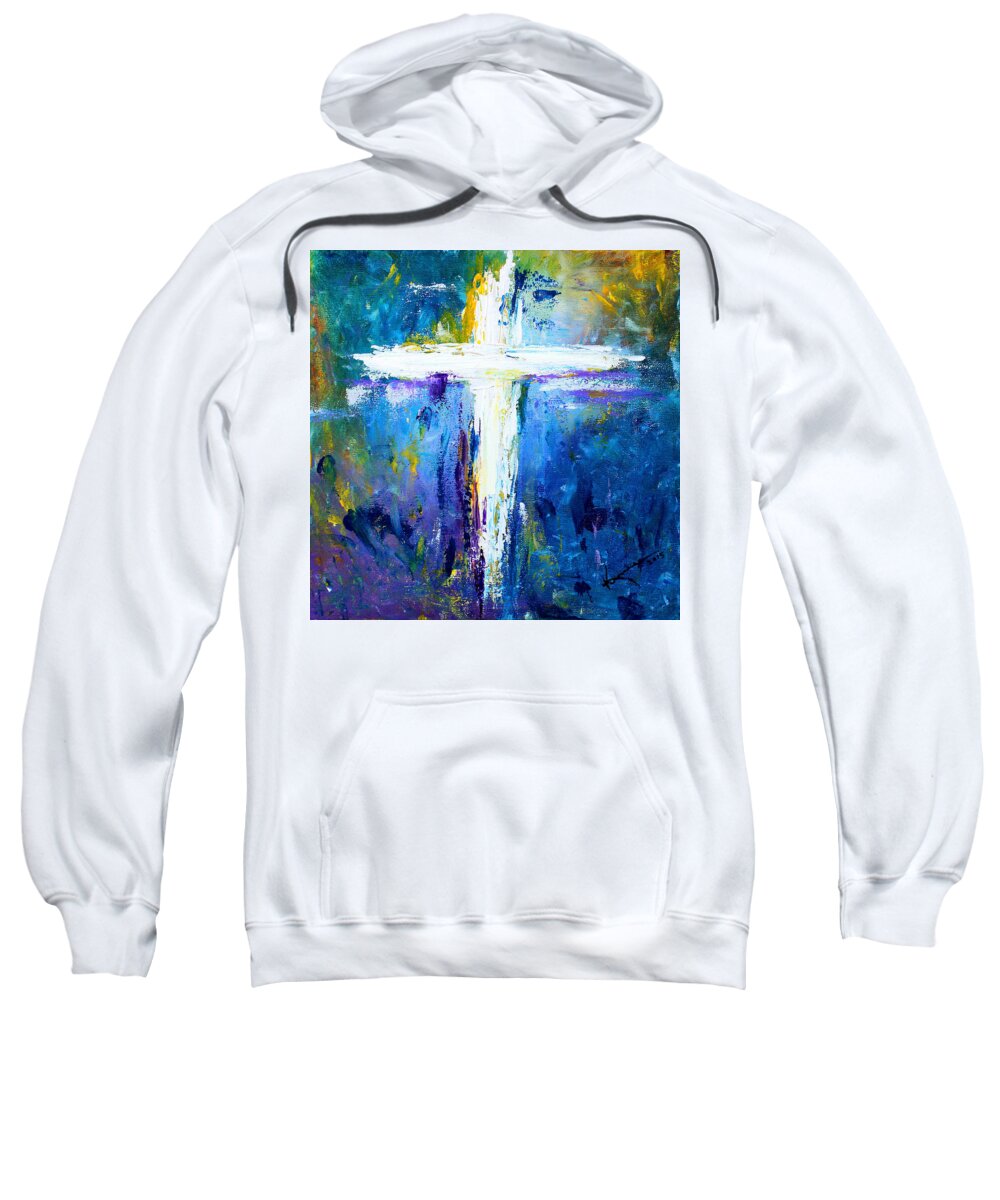 Christian Sweatshirt featuring the painting Cross No.4 by Kume Bryant