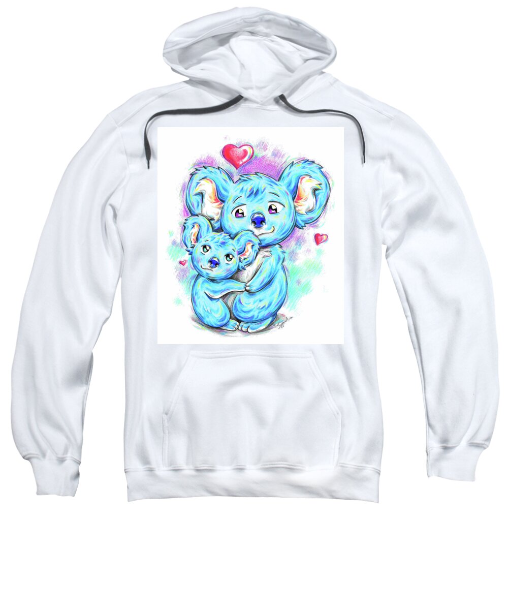 Koala Sweatshirt featuring the drawing CUTE KOALAS Father and Son by Sipporah Art and Illustration