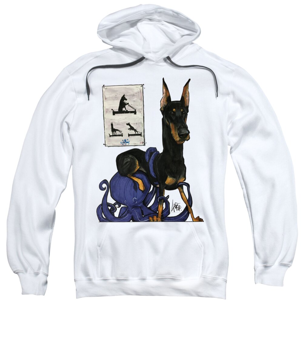 Dunham Sweatshirt featuring the drawing Dunham by Canine Caricatures By John LaFree