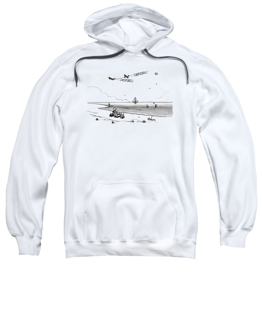 Caoptionless Sweatshirt featuring the drawing Eat At Ray's by Kaamran Hafeez