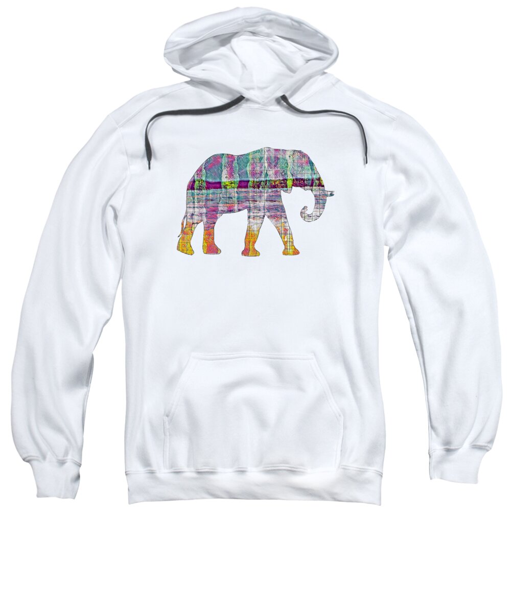 Elephant Sweatshirt featuring the digital art Elephant Silhouette 1 by Eileen Backman