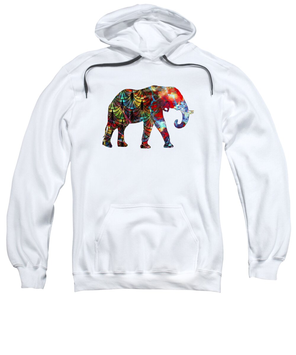 Elephant Sweatshirt featuring the digital art Elephant Silhouette 2 by Eileen Backman