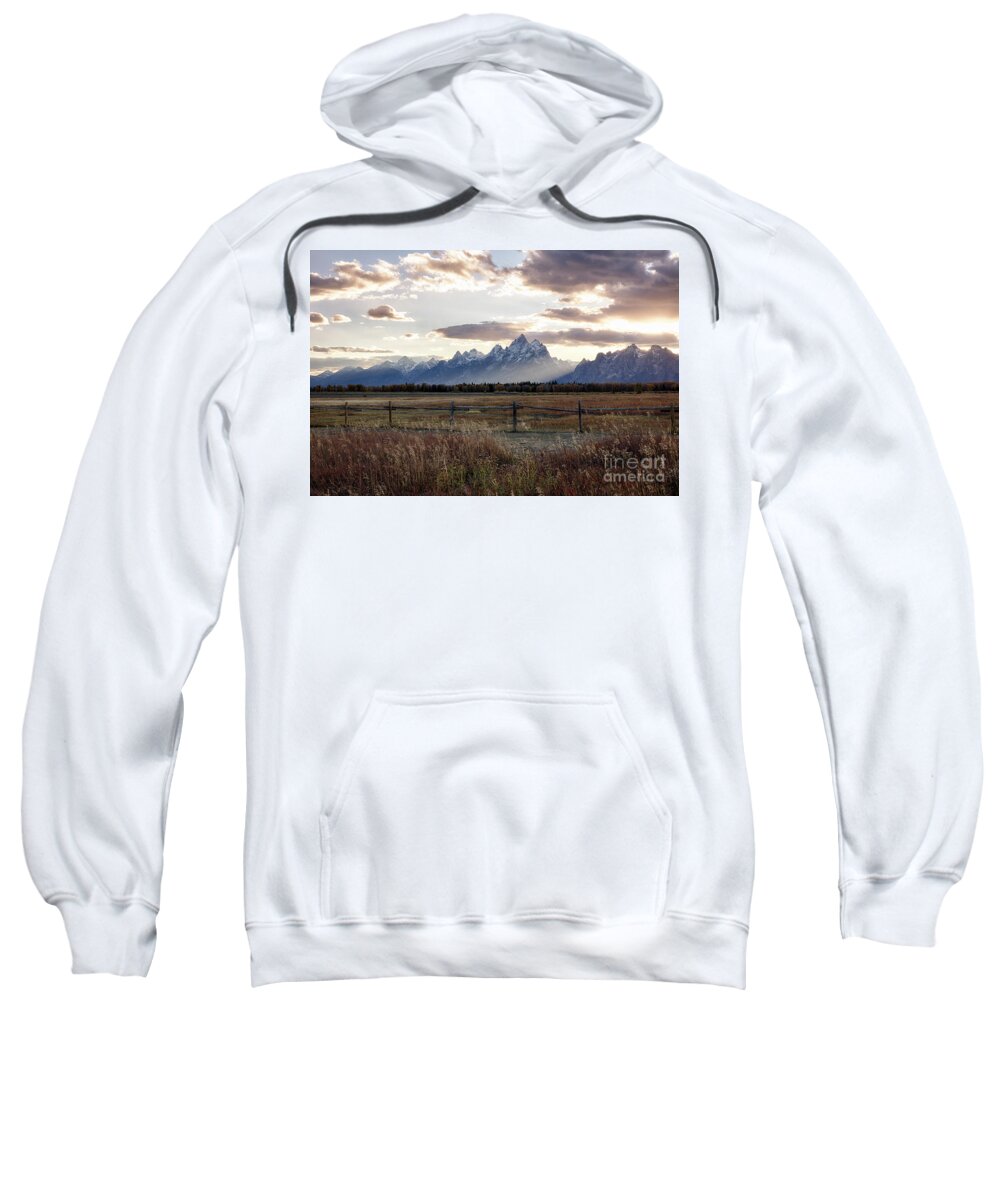 Gtnp Sweatshirt featuring the photograph Evening Skies over the Tetons by Idaho Scenic Images Linda Lantzy