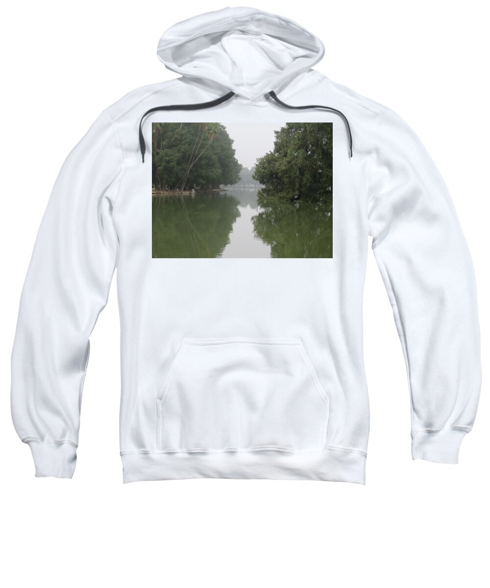  Sweatshirt featuring the pyrography Fairmount Park by Raymond Fernandez