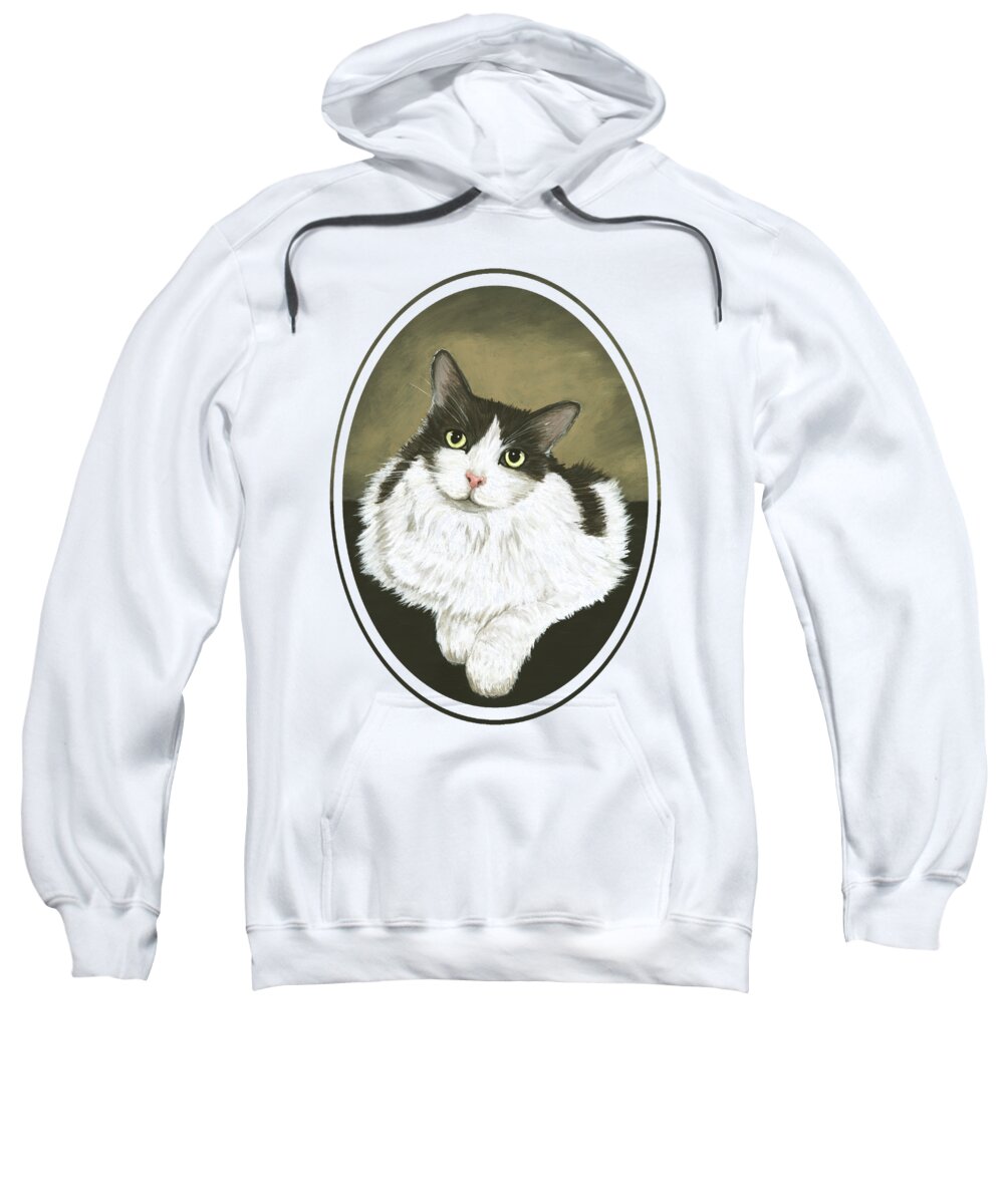 Cat Sweatshirt featuring the painting Fluffy Cat by Anastasiya Malakhova