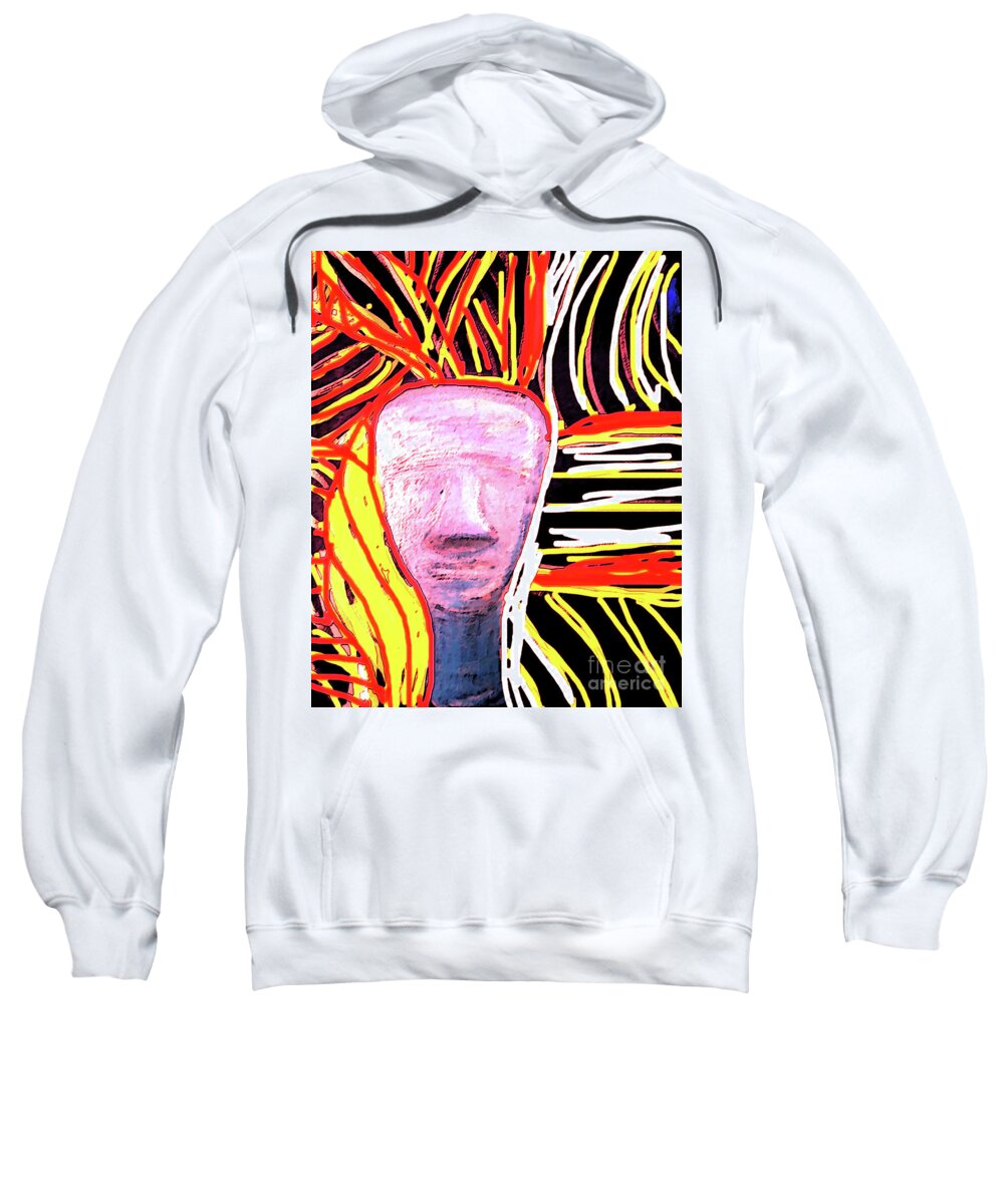 Statue Sweatshirt featuring the painting Fortune Mirror by Alexandra Vusir