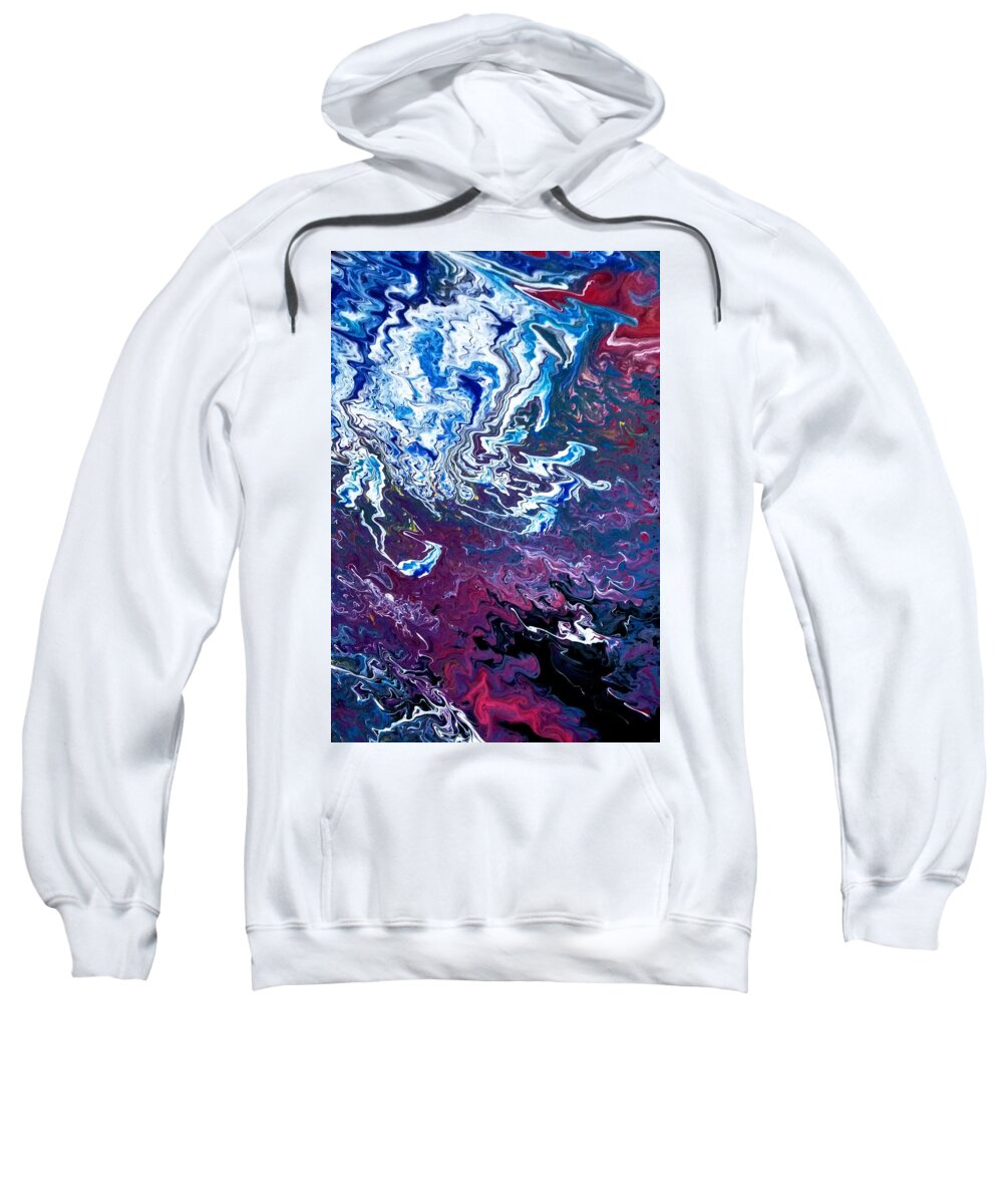Purple Sweatshirt featuring the painting Frozen Sky by Anna Adams
