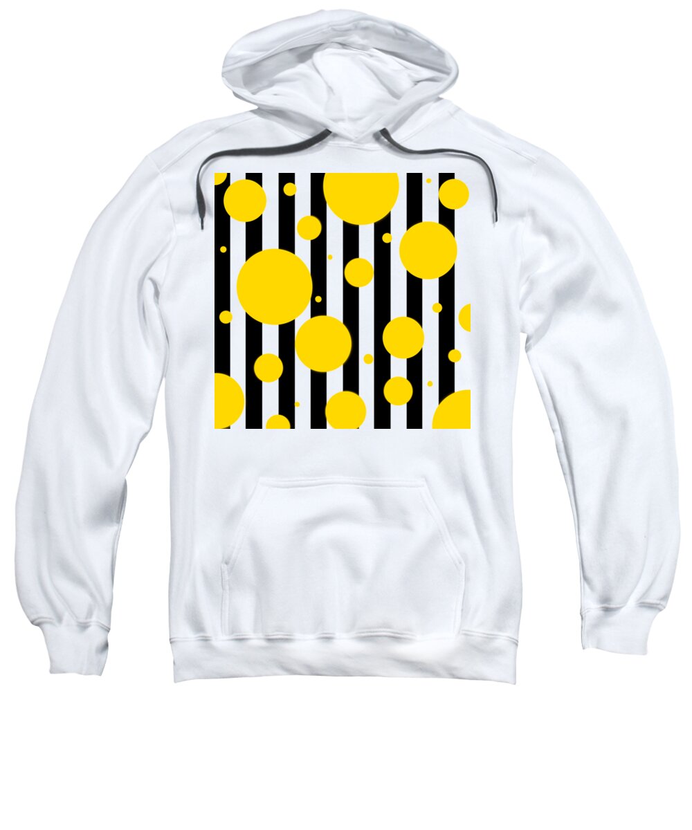 Black Sweatshirt featuring the digital art Fun Yellow Dots by Designs By L