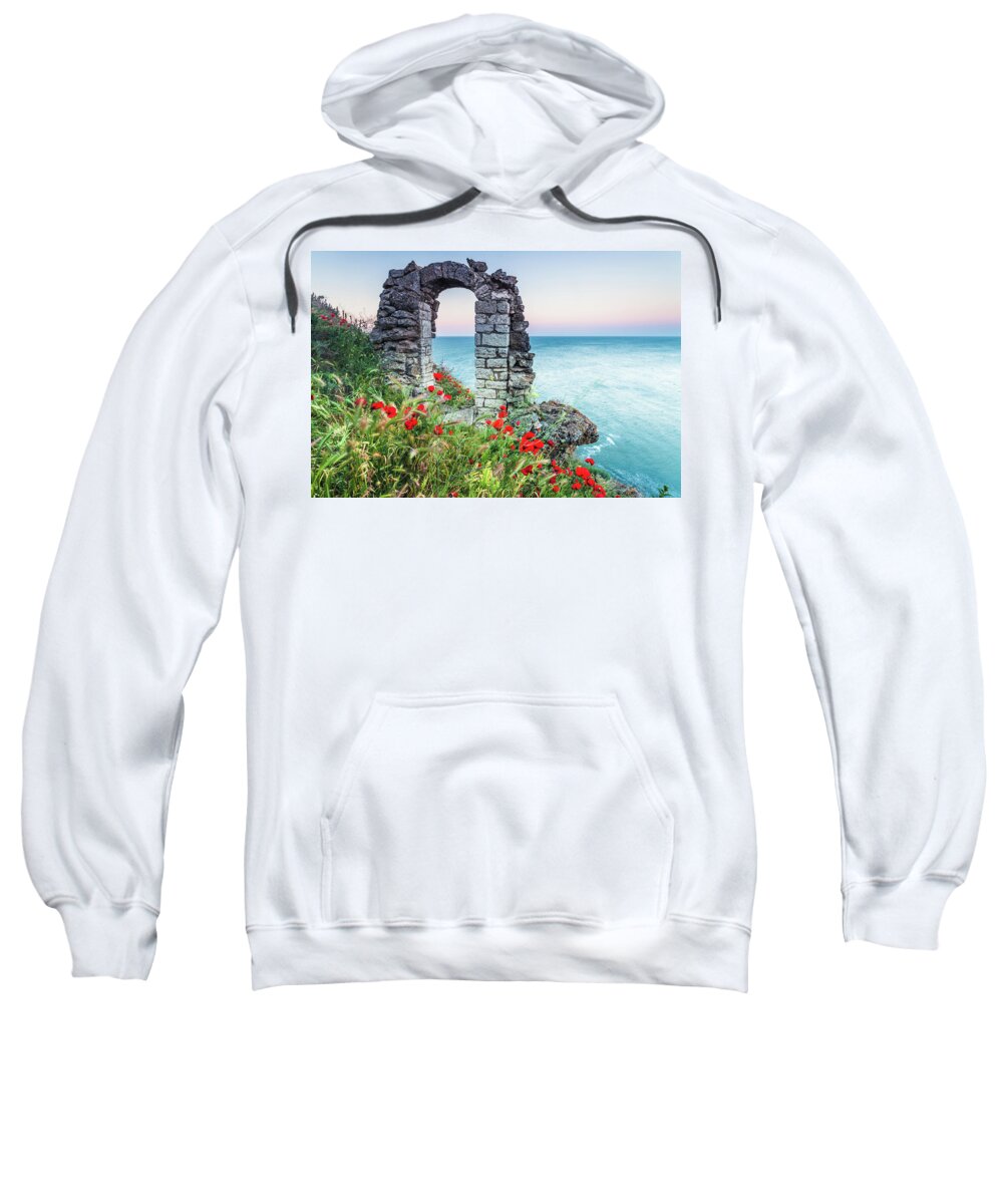 Fortress Sweatshirt featuring the photograph Gate In the Poppies by Evgeni Dinev