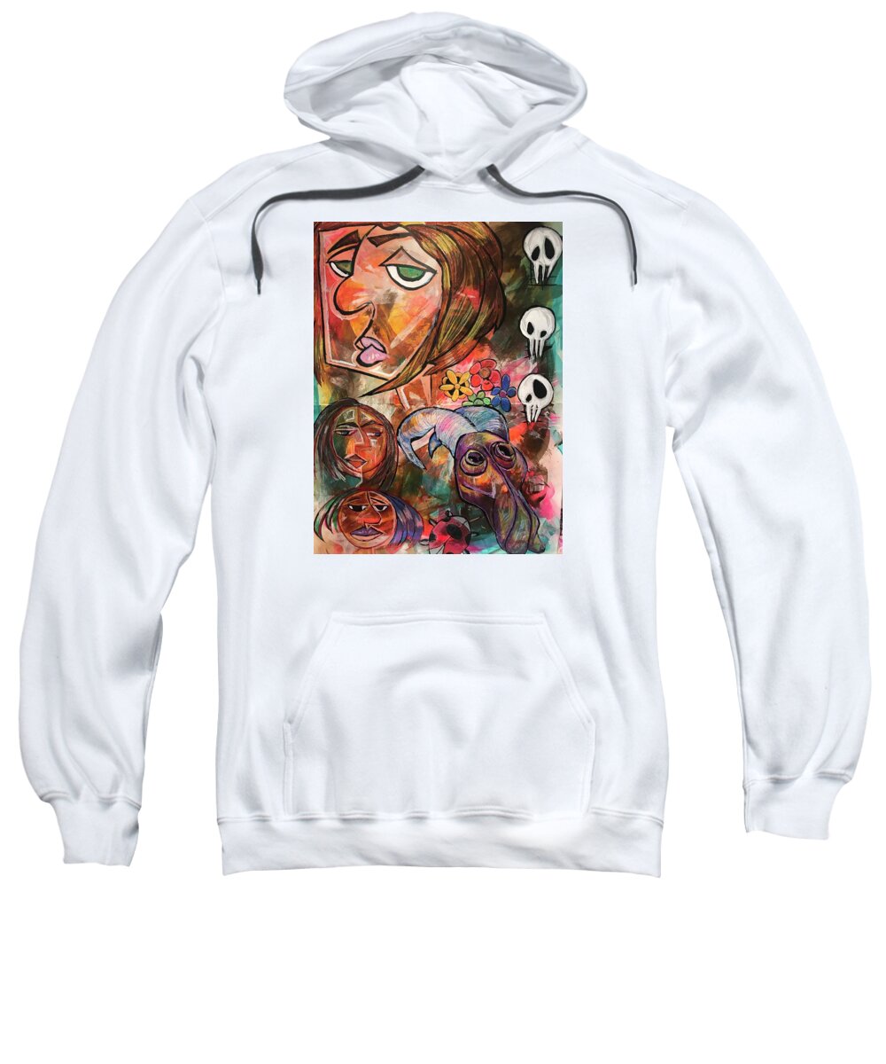 #acrylicpainting #abstractexpressionism #juliusdewitthannah Sweatshirt featuring the mixed media Genius Level by Julius Hannah