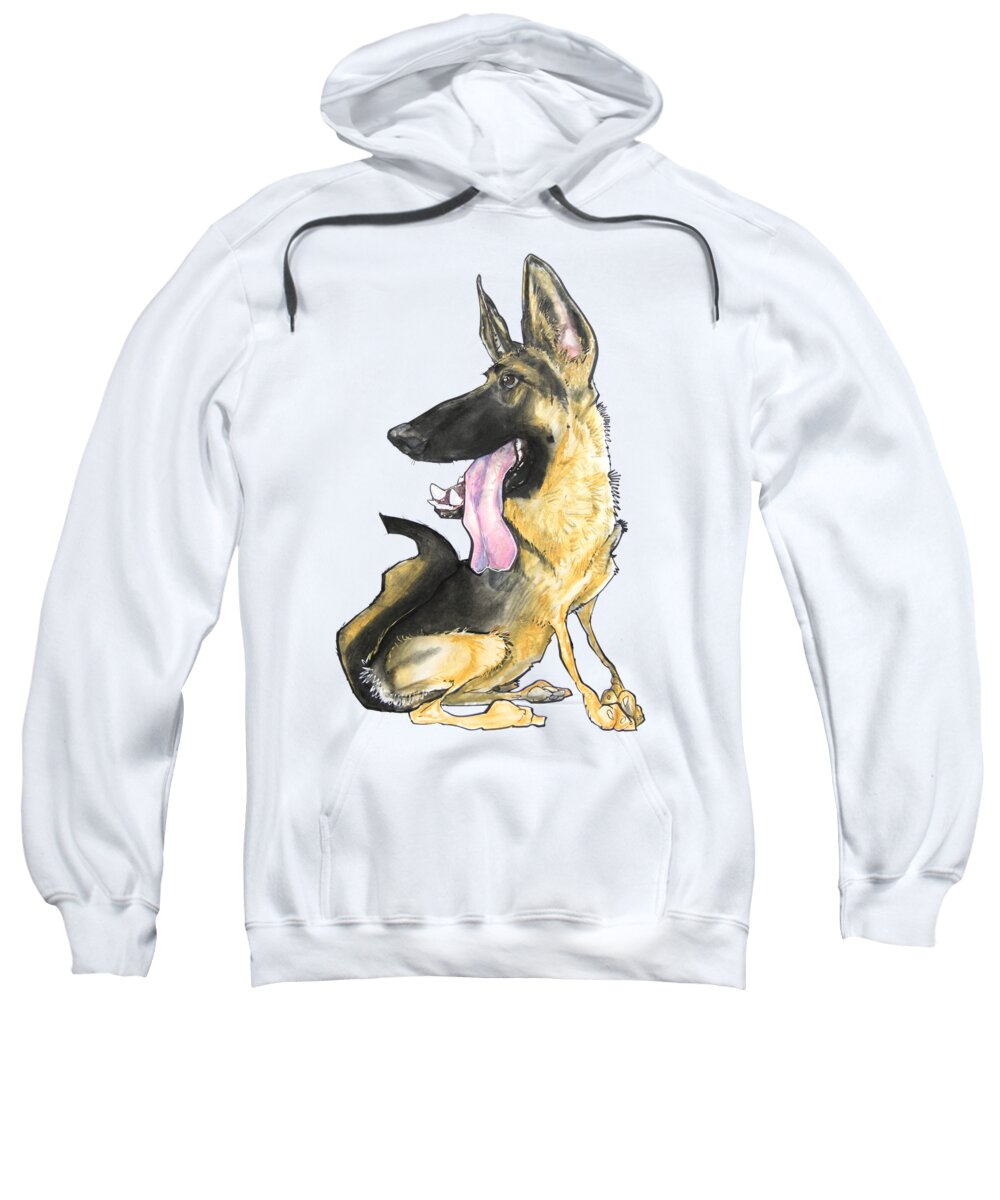 Dog Sweatshirt featuring the drawing German Shepherd by Canine Caricatures By John LaFree