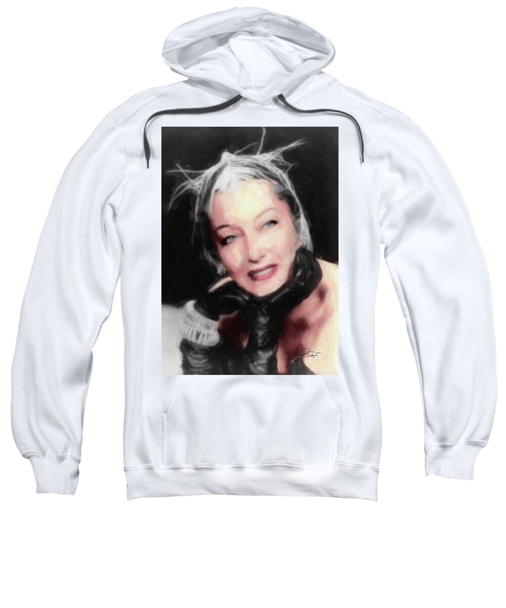 Gloria Swanson Sweatshirt featuring the digital art Gloria Swanson by Jerzy Czyz