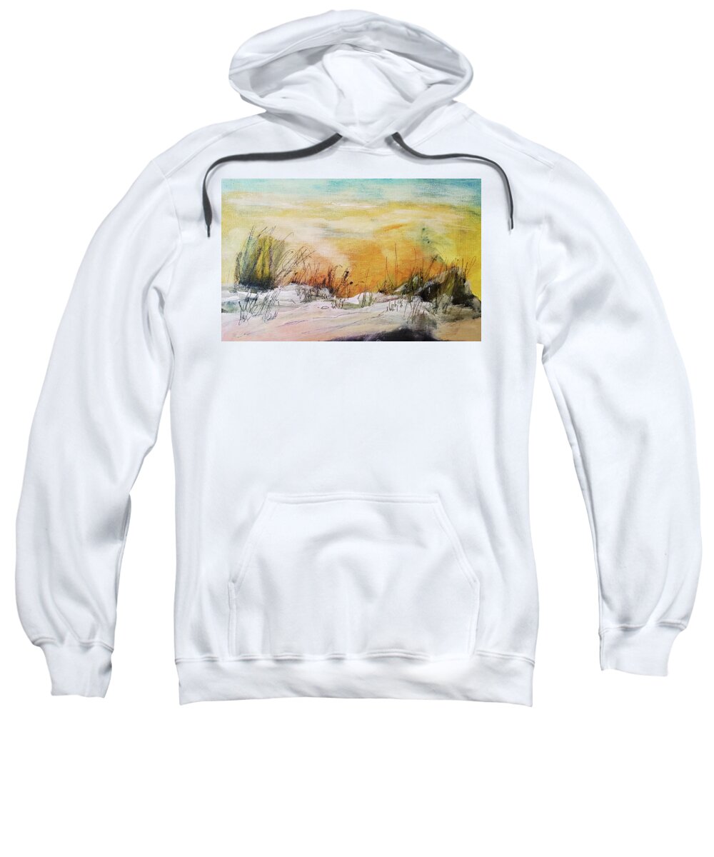 Abstract Sweatshirt featuring the painting Glory at the Beach by Sharon Williams Eng